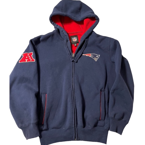 NFL Team Apparel New England Patriots Heavyweight Full Zip Sweatshirt Hoodie - Picture 1 of 11